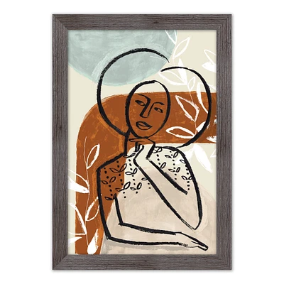 Earthy Abstract Figure Framed Print