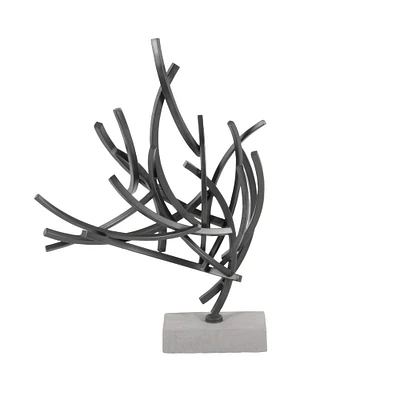 23" Gray Metal Abstract Sculpture