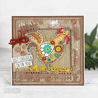 Woodware Singles Fuzzie Friends Clara The Chicken Clear Stamps