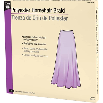 Dritz® White Polyester Horsehair Braid, 0.5'' x 5yd.