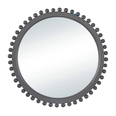 35" Mango Wood Beaded Ball Frame Wall Mirror