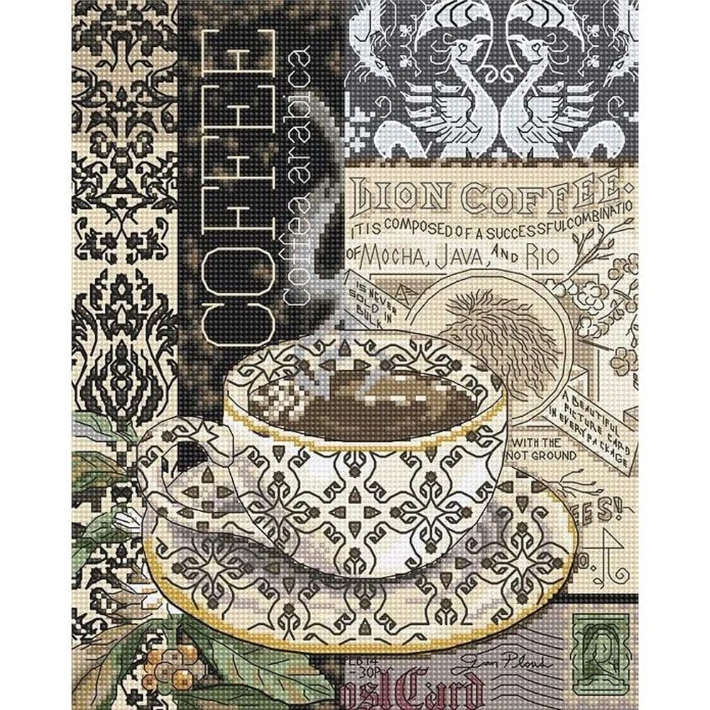 Letistitch Lion Coffee B Counted Cross Stitch Kit