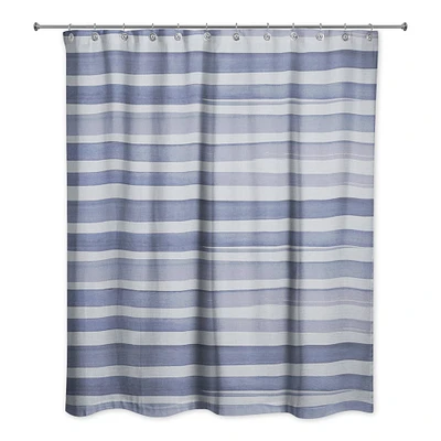 Watercolor Stripes Shower Curtain