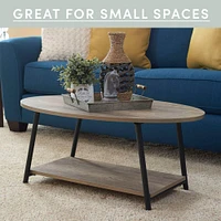 Household Essentials Jamestown Oval Coffee Table