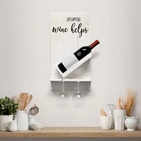 Elegant Designs Wall Mounted Wine Bottle Shelf & Glass Holder