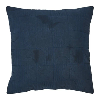 Square Modern Geometric Quilted Pillow Cover