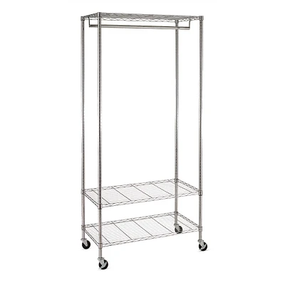 Honey Can Do Chrome 3-Shelf Deluxe Rolling Garment Rack