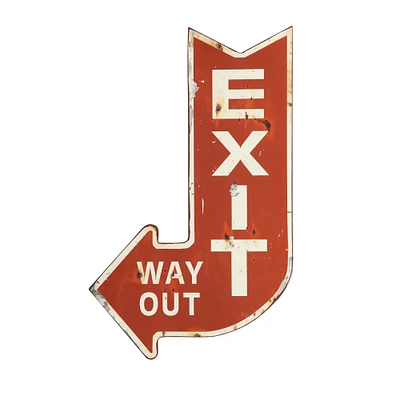 Exit, Way Out Metal Plaque