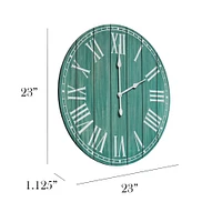 Elegant Designs 23" Wood Plank Coastal Wall Clock