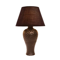 Simple Designs 20" Textured Stucco Curvy Ceramic Table Lamp