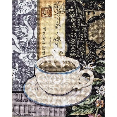 Letistitch Lion Coffee C Counted Cross Stitch Kit
