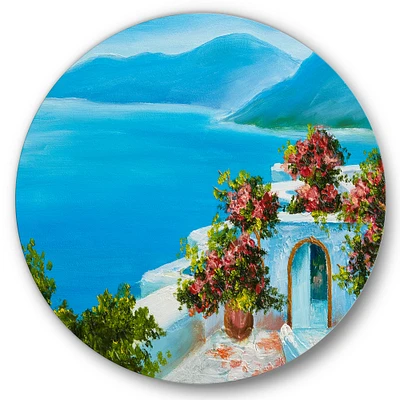 Designart - House Near The Sea Colorful Flowers I