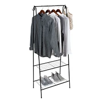 Organize It All Garment Rack with 2 Tier Shelving