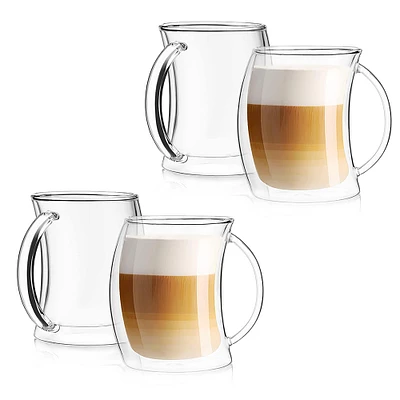 JoyJolt® Caleo Double Wall Latte Glasses, 4ct.