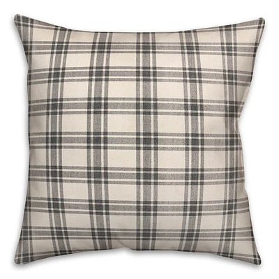 Black Plaid Throw Pillow