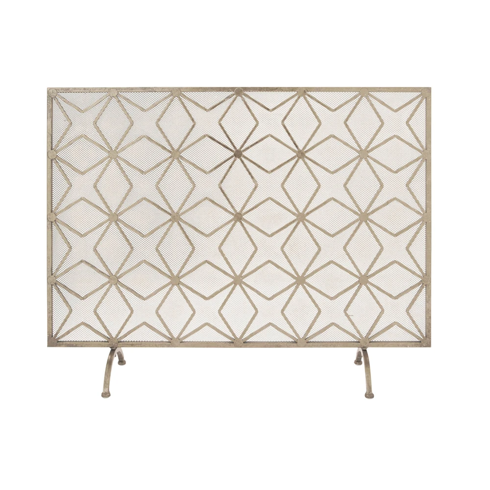 Gold Metal Modern Fireplace Screen