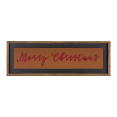 23.5" Brown Merry Christmas Holiday Sign Décor