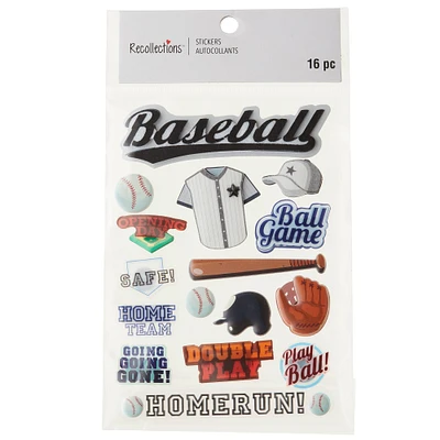 12 Pack: Dimensional Baseball Stickers by Recollections™