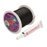 Stretch Magic® 0.7mm Black Bead & Jewelry Cord with Glue, 100m