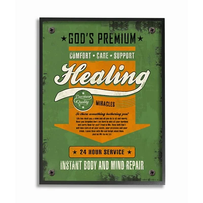 Stupell Industries Healing Miracles Religious Retro Black Framed Wall Art