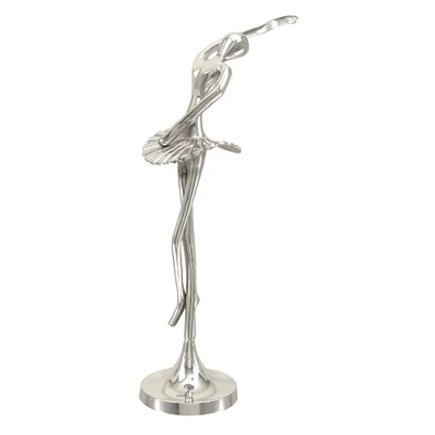The Novogratz Silver Aluminum Sculpture, Ballerina 28" x 13" x 7"