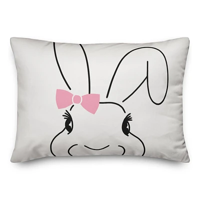 Cute Bunny with Bow Throw Pillow