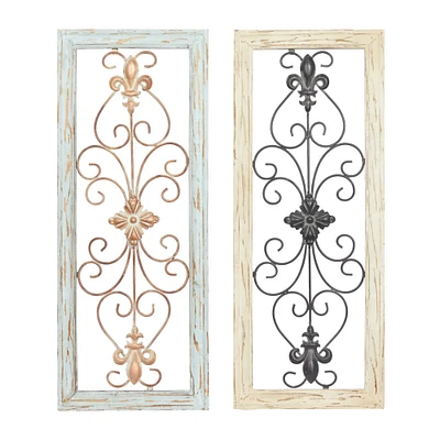Set of 2 Multi Colored Wood Rustic Wall Decor, 12" x 30"