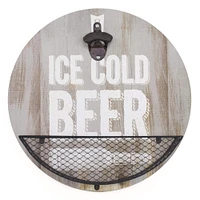 American Art Décor™ Ice Cold Beer Bottle Opener & Cap Catcher Wall Décor