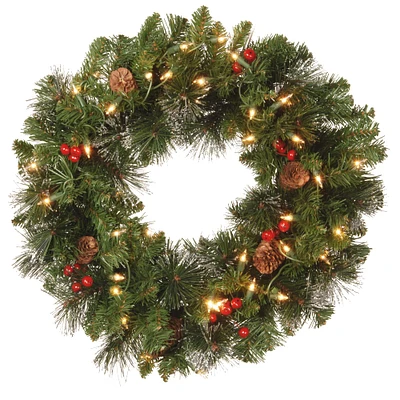 20" Pre-Lit Crestwood® Spruce Wreath