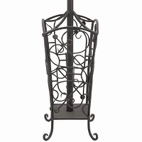 74" Black Metal Traditional Coat Rack