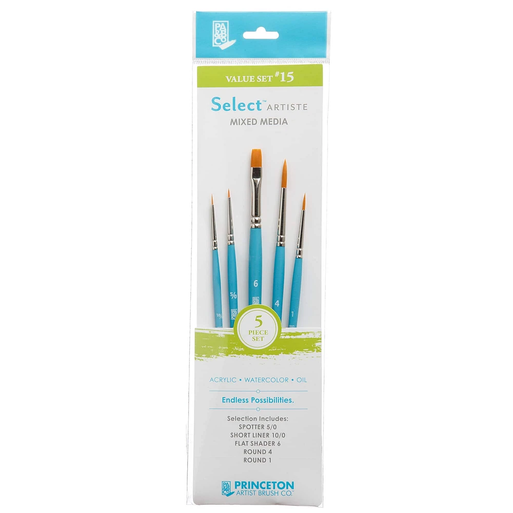 6 Packs: 5 ct. (30 total) Princeton™ Select™ Artiste Series 3750 #15 Brush Set