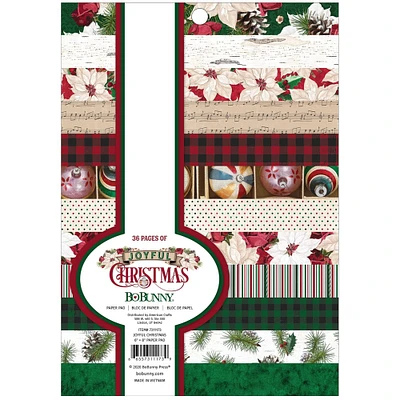 BoBunny® Joyful Christmas Single-Sided Paper Pad, 6" x 8"