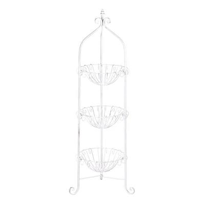 3.5ft. White Corner Basket Stand