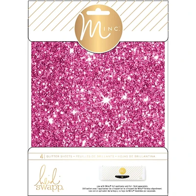 Heidi Swapp™ Minc Pink Glitter Sheets, 6" x 8" 