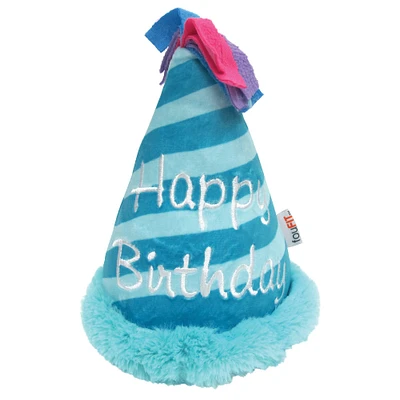 fouFIT Birthday Hat Crinkle Plush Dog Toy