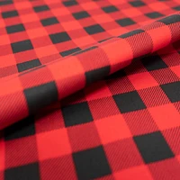 SINGER Christmas Holiday Red Buffalo Check Cotton Fabric