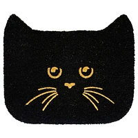 RugSmith Black Machine Tufted Glitter Shaped Cat Doormat