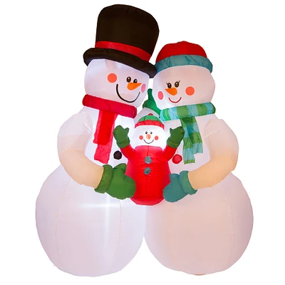 8ft. Glitzhome® Inflatable Snowman Family with Lights