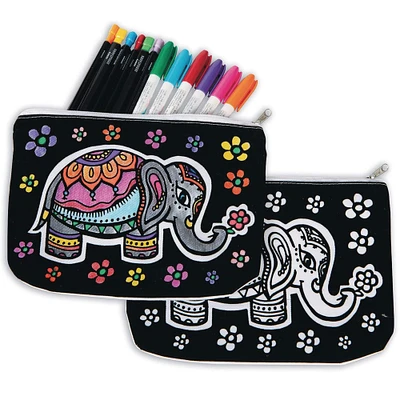 S&S® Worldwide Velvet Art Fabric Elephant Pouch, 12ct.