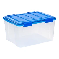 IRIS® WeatherPro™ 44qt. Clear Heavy Duty Plastic Storage Bins with Blue Lids, 4ct.