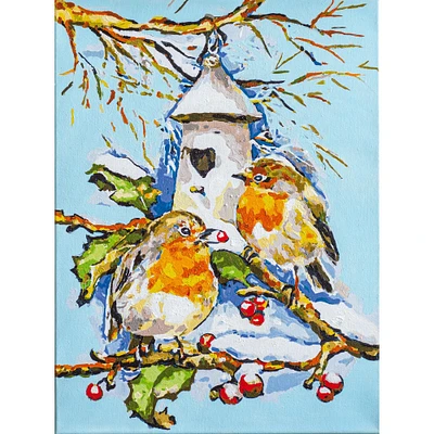 Vervaco Winter Robins Paint By Number Kit