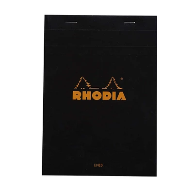 Rhodia® Black Ruled Pad, 6" x 8.25"