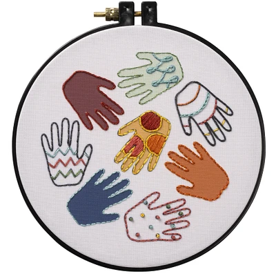Bucilla® 6" Round Creative Hands Stamped Embroidery Kit