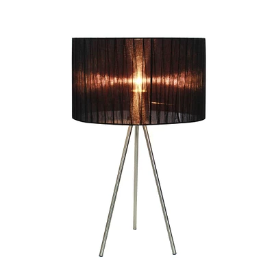 Simple Designs Brushed Nickel Tripod Table Lamp