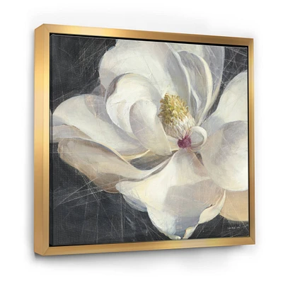 Designart - Vivid White Magnolia IV - Shabby Chic Framed Canvas