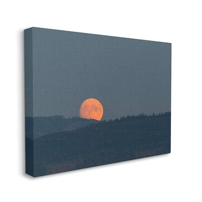 Stupell Industries Orange Moon over Dark Mountain Tree Forest Canvas Wall Art