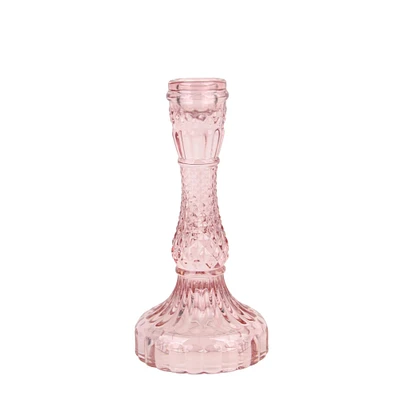 6.5" Small Pink Glass Candle Holder by Ashland®