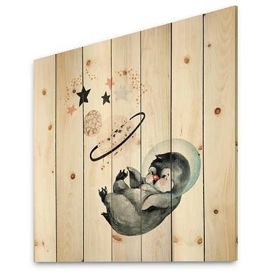 Designart - Little Penguin With Stars and Planets I