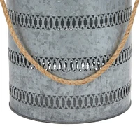 Gray Metal Coastal Lantern Set