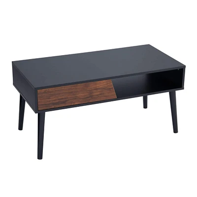 Household Essentials 20" Mid Century Coffee Table with Storage Shelf